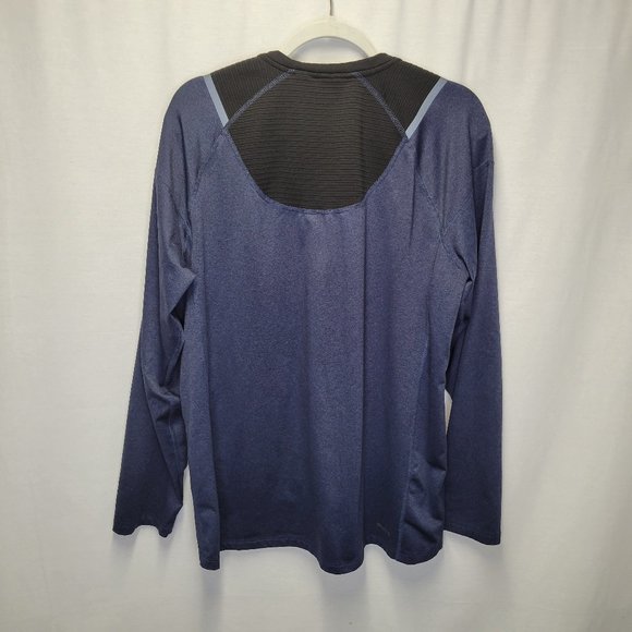 Spyder Active Men's Large Shirt Top Long Sleeve Blue Black Underarm Vent - Picture 2 of 6